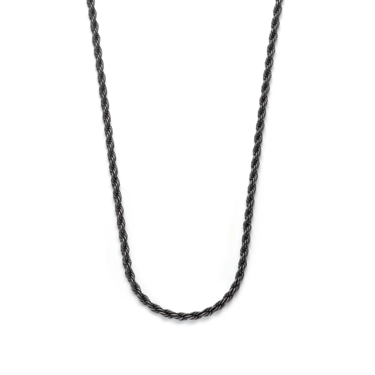 4mm Cordel halskæde i mørk stål 60cm - Frank1967 7FN-0054