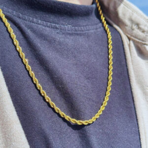 Guldfarvet cordel halskæde 60 cm Frank1967 7FN-0063