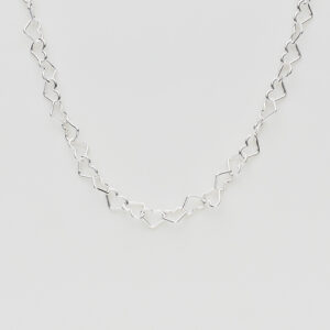 Ankelkæde med hjerter sølv & forgyldt sølv  8855