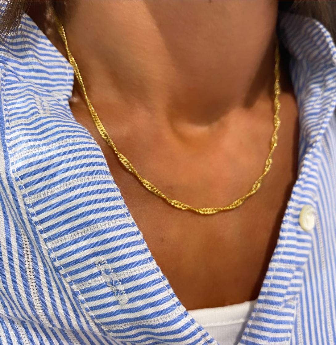 Seville Jewelry halskæde Singapore i forgyldt - 8944/42/F - Billede 2