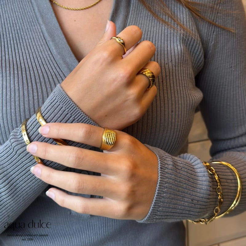 Signet Lines ring - Bay By Aqua Dulce - Billede 2