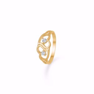 Guldring med hjerter - 8kt guld - 6420/08