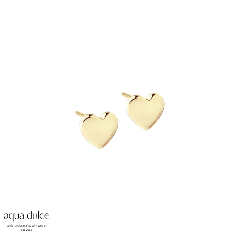 Karla Medium 8mm hjerte øreringe - Aqua Dulce 6418