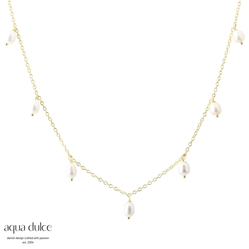 Lunella Halskæde med perler - Aqua Dulce