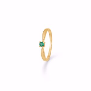 Prinsessering med grøn smaragd i 8 kt guld - Guld & Sølv Design 8369/6/08