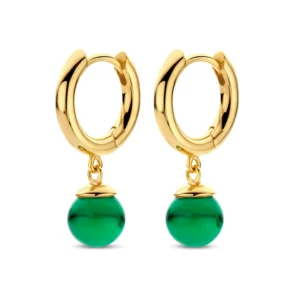 Spirit Icons FIGARO hoop øreringe grøn agat 42182