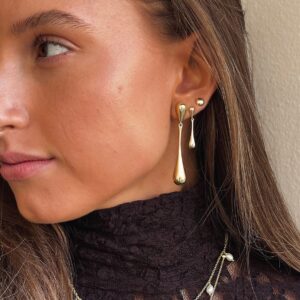 Shiny New Big Drop øreringe forgyldt sølv 5,4cm - Aqua Dulce 6460