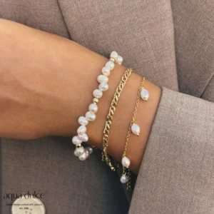 Lunella perle armbånd - Aqua Dulce