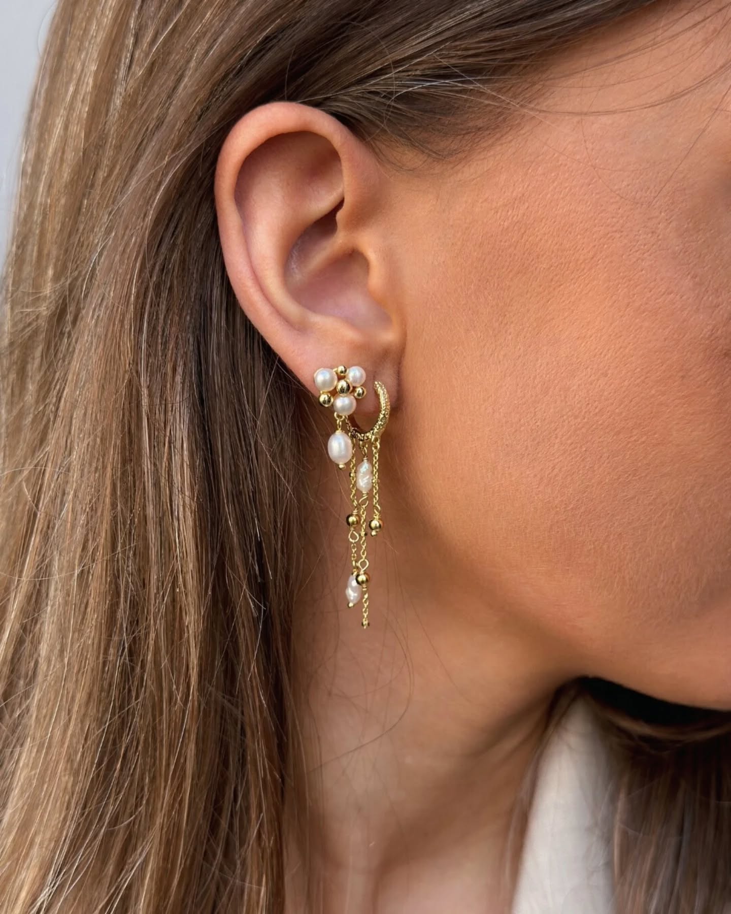 Lunella Perle øreringe - Aqua Dulce - Billede 2