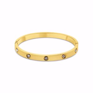 Armring - 6mm flad profil - guldfarvet stål - CO88