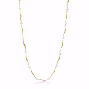Perle halskæde forgyldt sølv - Guld & Sølv Design