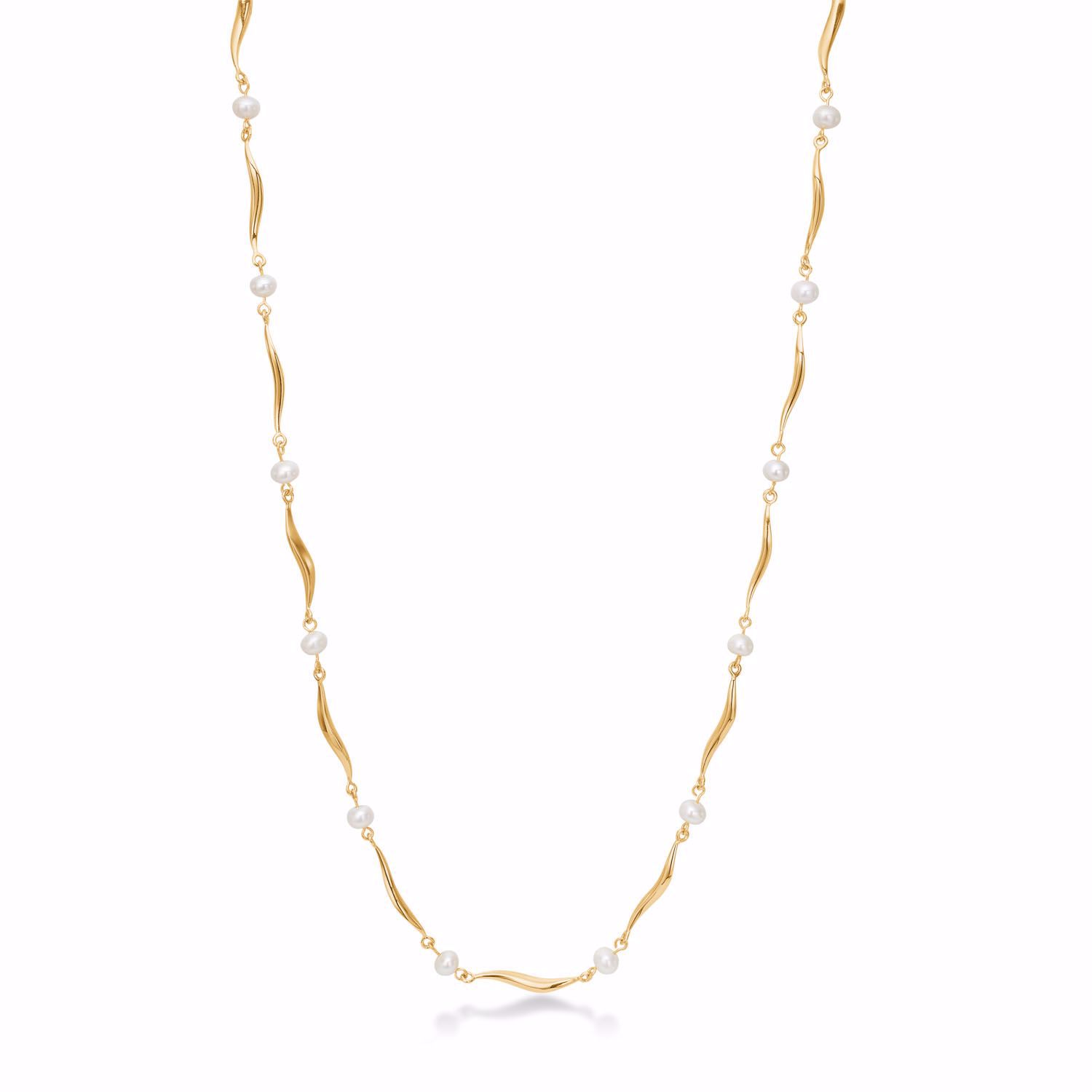 Perle halskæde forgyldt sølv - Guld & Sølv Design