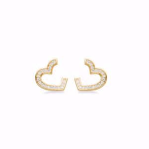 Hjerte øreringe Olivia Small med zirkonia sten - Seville Jewelry