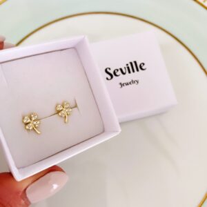 Firkløver øreringe i forgyldt sølv - Seville Jewelry