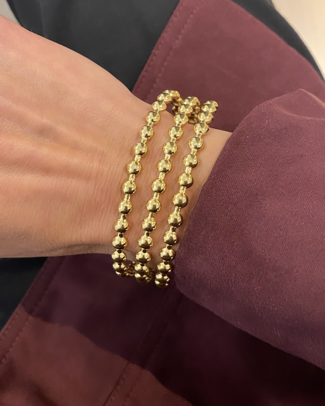 Armring - kugle i guldfarvet stål - CO88 - Billede 2