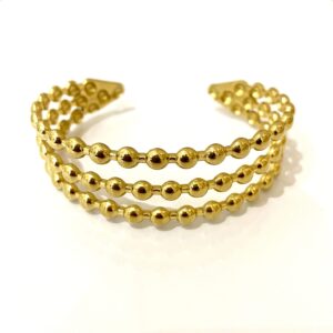 Armring - kugle i guldfarvet stål - CO88