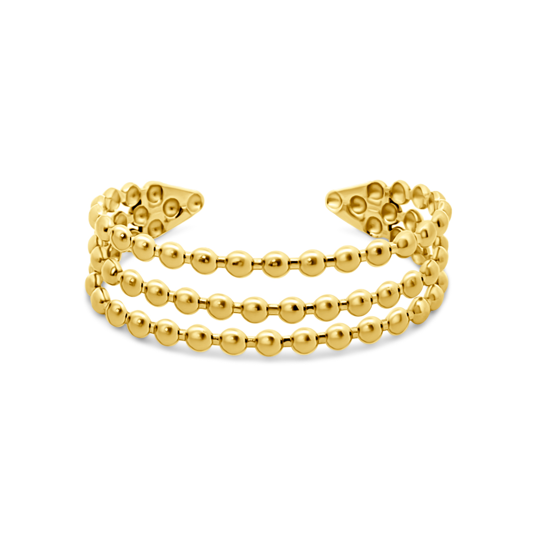 Armring - kugle i guldfarvet stål - CO88