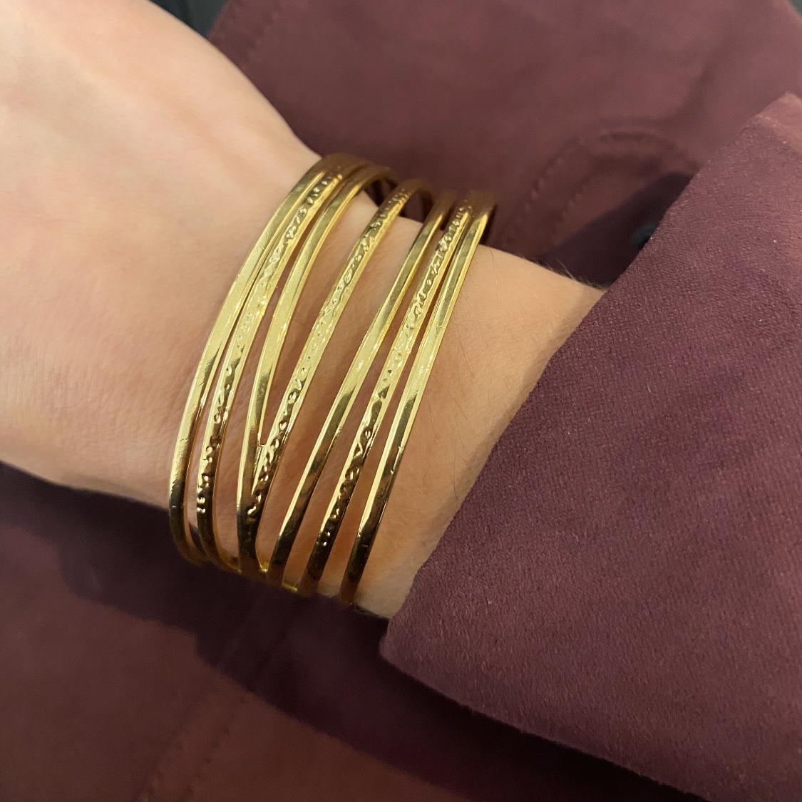 Armring - Tråde i guldfarvet stål - CO88 - Billede 2