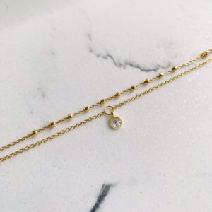 Dobbelt forgyldt ankelkæde - Guld & Sølv Design 81001/27/F