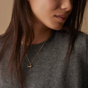 Kay Bojesen Gravhunden halskæde forgyldt sølv