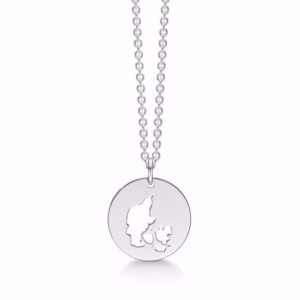 Halskæde - Danmark vedhæng sølv og forgyldt sølv 30064