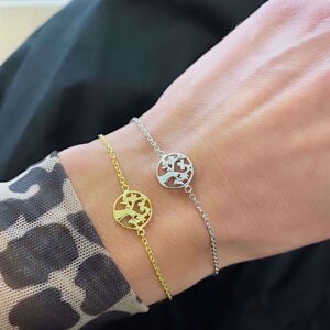 Livets Træ armbånd i forgyldt 925 sterling sølv - 8974/F