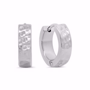 Hoops øreringe 10mm hamret rustfrit stål – CO88