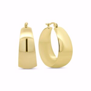 Hoops øreringe 30mm i rustfrit stål med PVD guldbelægning - CO88