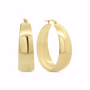 Hoops øreringe 40mm i rustfrit stål med PVD guldbelægning - CO88