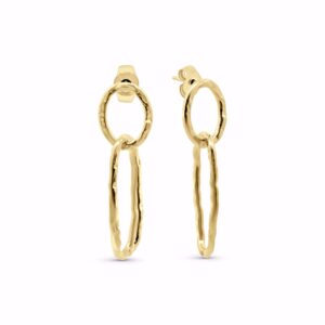 Øreringe i rustfrit stål med PVD guldbelægning - CO88