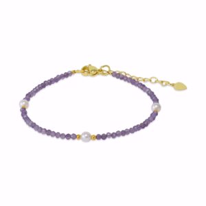 Armbånd med ametyster og perler - CO88