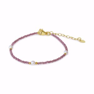 Armbånd med tourmalin og perler - CO88