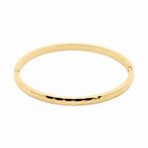 Armring hamret rustfrit stål PVD- Guldbelægning -CO88