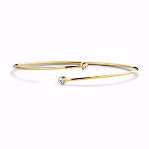 Armring med zirkonia sten - Rustfrit stål PVD Guldbelægning - CO88