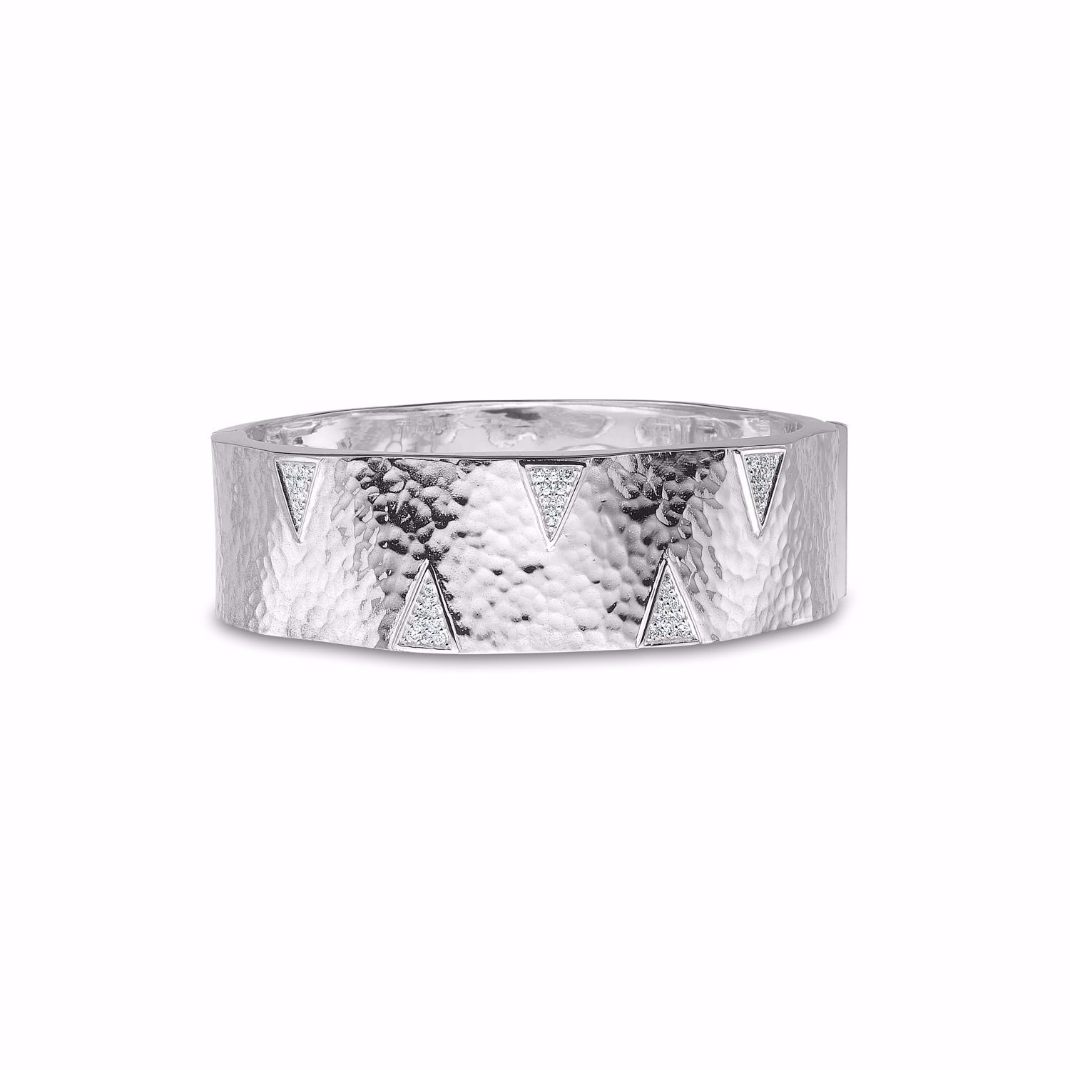 Bred armring i 925 sterling sølv med zirkonia – Guld & Sølv Design 8029