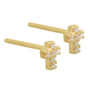 Aqua Dulce kors ørestikker i forgyldt 3317