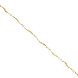 Perlearmbånd i forgyldt sølv med ferskvandsperler - 81047