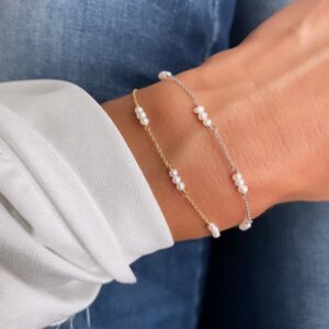 Armbånd ENZA i sølv med hvide ferskvandsperler - Seville Jewelry 8992