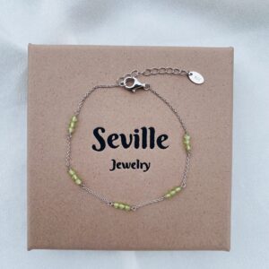 Sølv armbånd med grønne peridoter - Seville Jewelry 8994