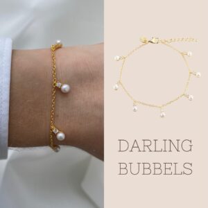 Aqua Dulce DARLING BUBBELS perlearmbånd med charms 5594