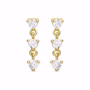 Forgyldte sølv hænge øreringe med zirkonia – Seville Jewelry