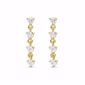 Forgyldte hængeøreringe med zirkonia – 1,8 cm – Seville Jewelry