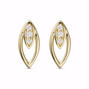 Marquise ørestikker i 8 kt guld med zirkonia