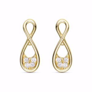 Infinity ørestikker i 8 kt guld med zirkonia