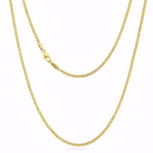 Halskæde 2mm panser i guldfarvet stål – 45cm/50cm/55cm/60cm