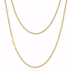 Halskæde 3mm panser i guldfarvet stål - 50cm/55cm/60cm