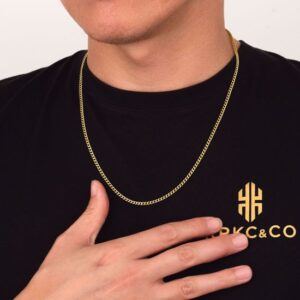 Halskæde 3mm panser i guldfarvet stål - 50cm/55cm/60cm