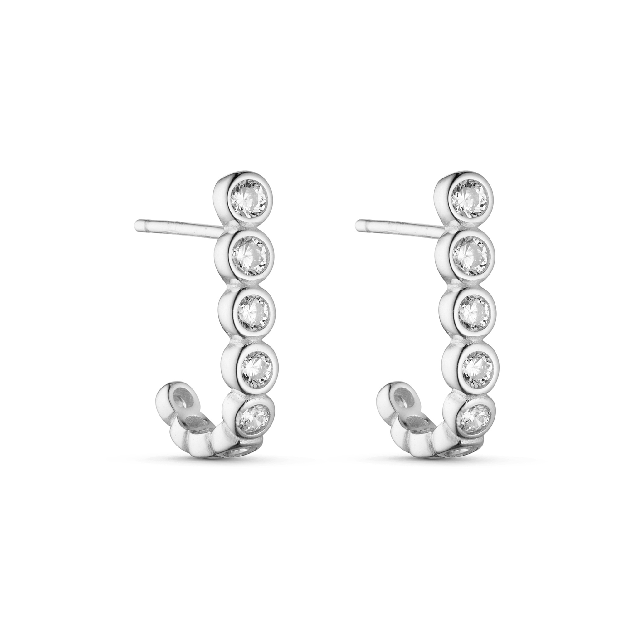 Sølv ørestikker med zirkonia – 1,6 cm – Seville Jewelry