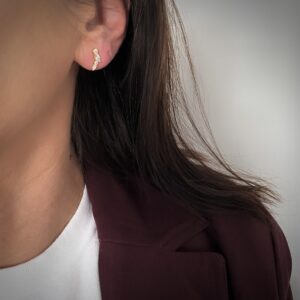 Forgyldte ørestikker med zirkonia – 1,0 cm – Seville Jewelry