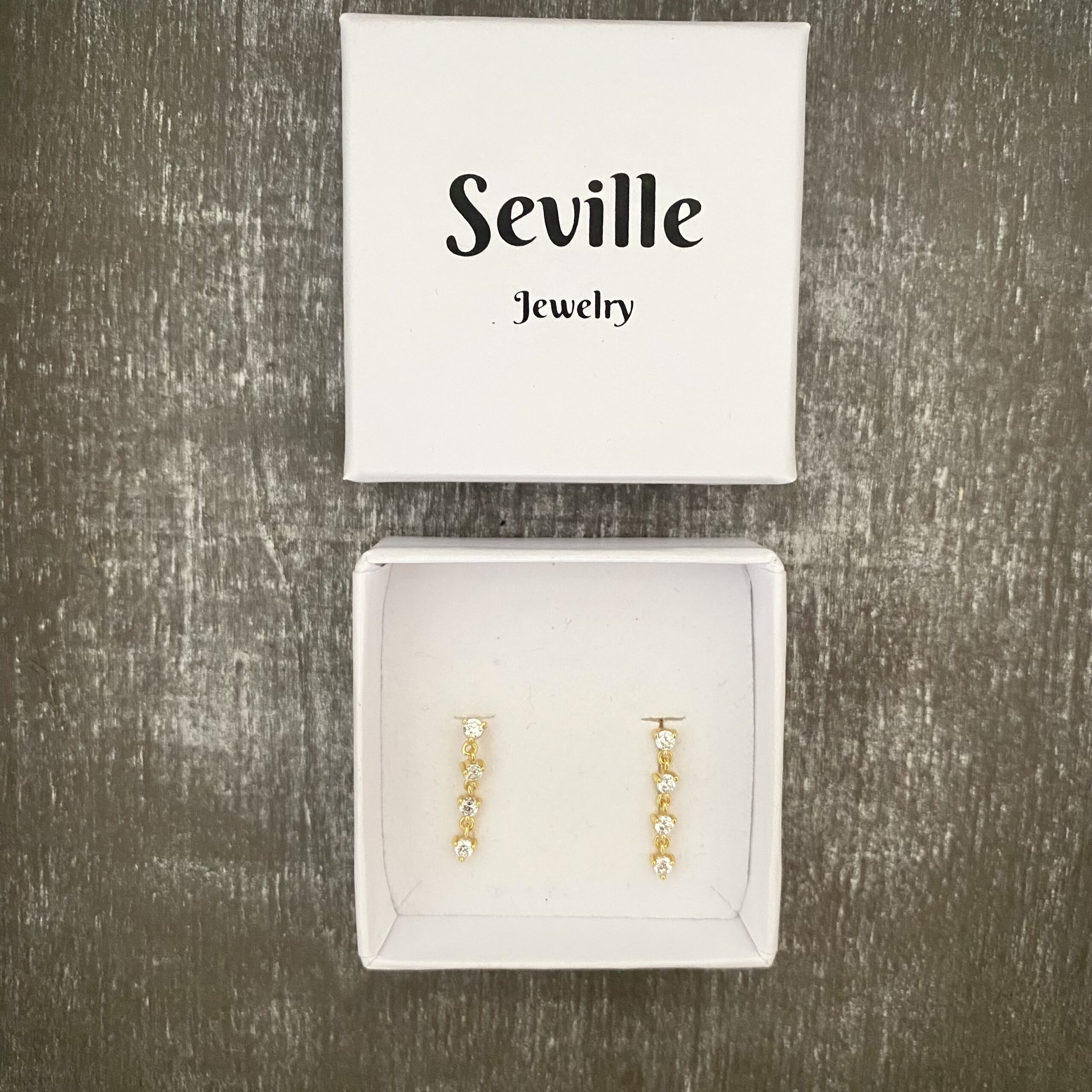 Forgyldte hængeøreringe med zirkonia – 1,8 cm – Seville Jewelry - Billede 3